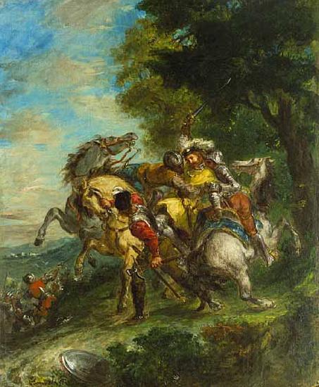 Eugene Delacroix Weislingen Captured by Goetz's Men Norge oil painting art